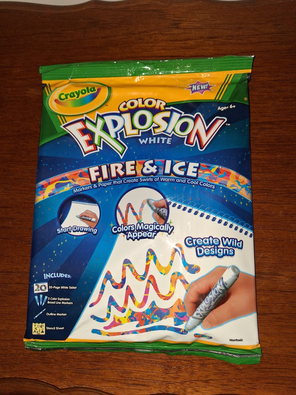 Crayola Color Explosion White Fire & Ice Markers - Blue Green Yellow Orange